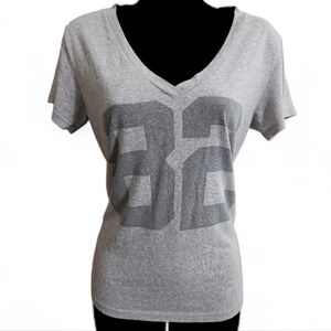 Y2K '82 Athletic Gray V-Neck Varsity Style T-Shirt